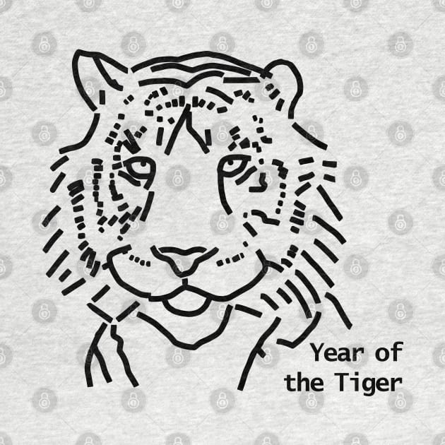 Year of the Tiger Outline by ellenhenryart